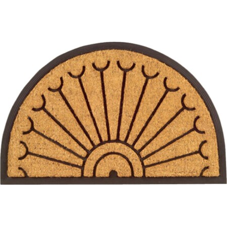 Micasa Half Round Peacock Door Welcome Mat MI897572